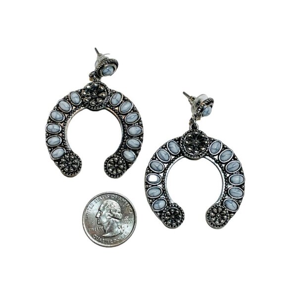 Western Boho Style Silver Concho Naja Earrings #880 - Picture 5 of 11